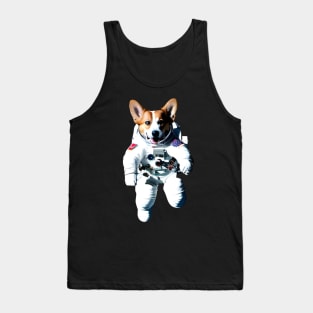 Funny Corgi Astronaut Tank Top